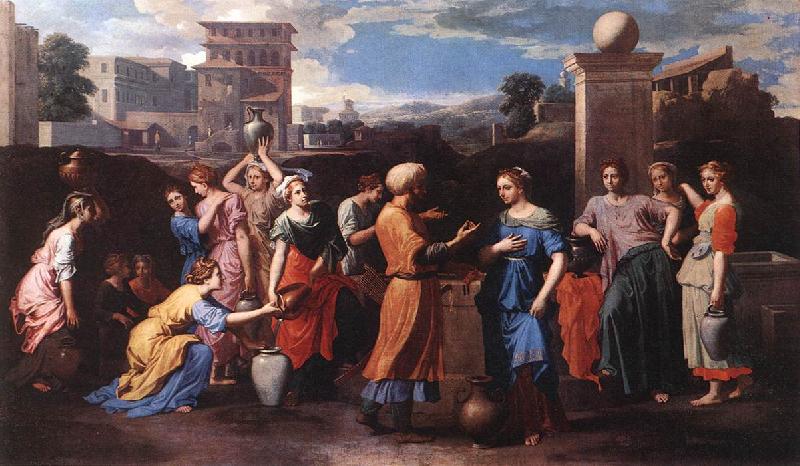 POUSSIN, Nicolas Rebecca at the Well st Sweden oil painting art